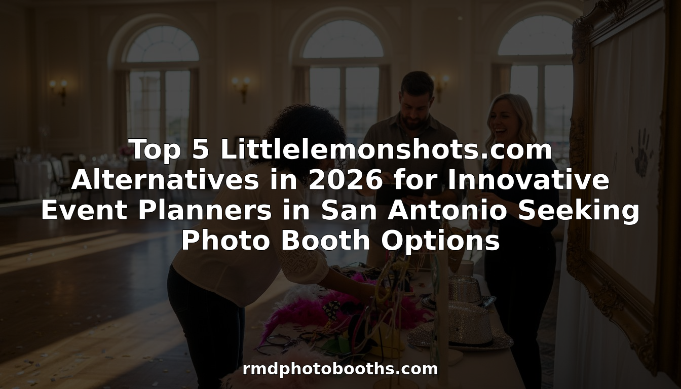 Event planners setting up photo booth in San Antonio ballroom