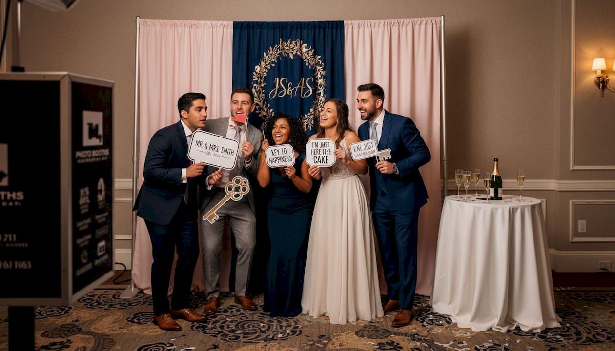 Guests enjoying custom event photo booth