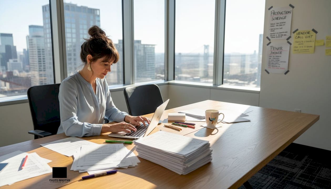 Event planner reviewing entertainment checklist