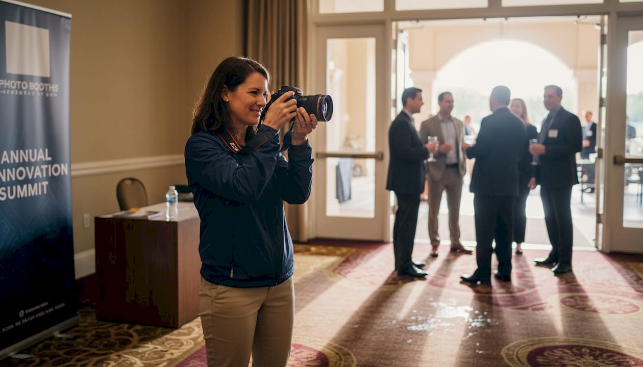 Photographer capturing candid event moments