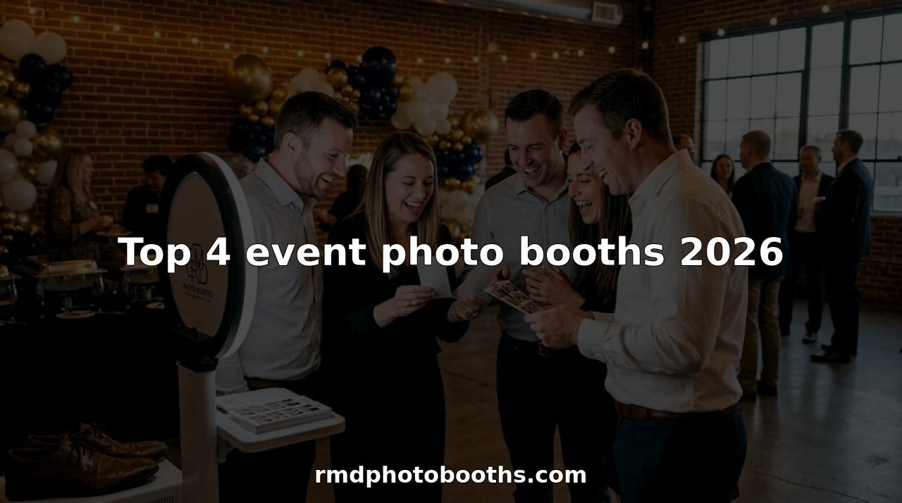 Group using event photo booth at party