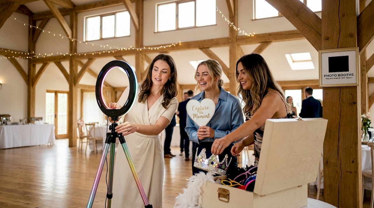 Guests using selfie station at San Antonio event