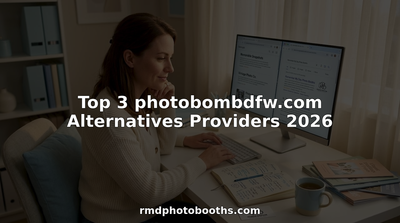 Event planner researching photo booth providers