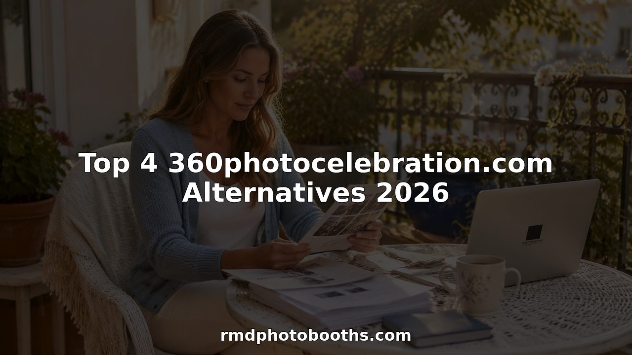 Event planner reviewing photo booth rental options