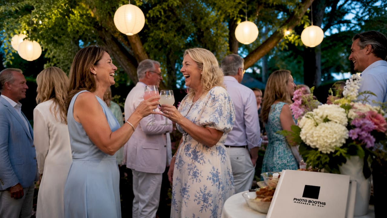 Guests enjoying a lively indoor event party