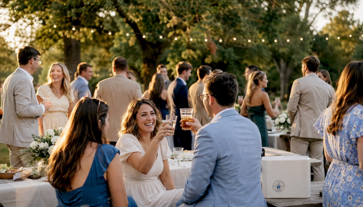 Guests enjoying a lively party celebration