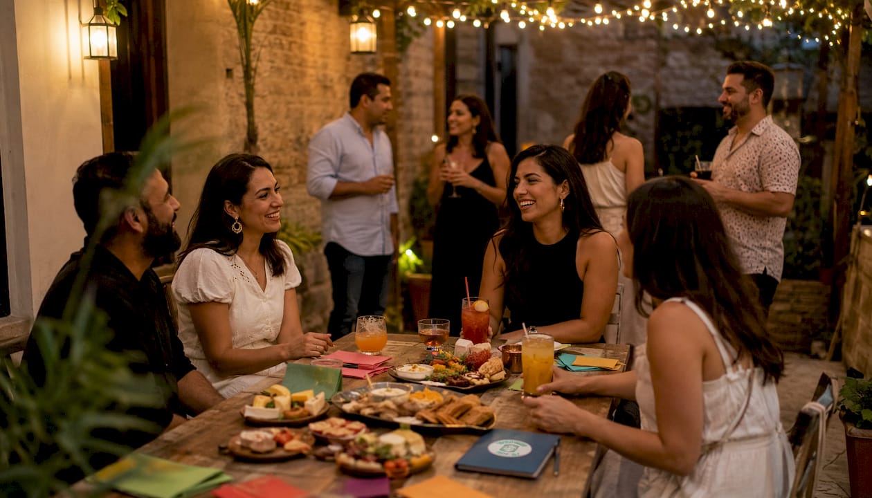 Guests enjoying lively San Antonio party