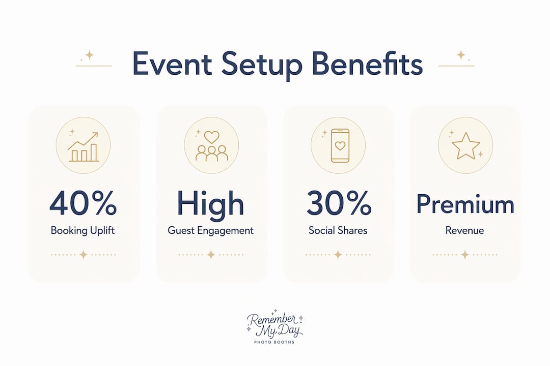 Infographic showing key benefits of themed photo setups