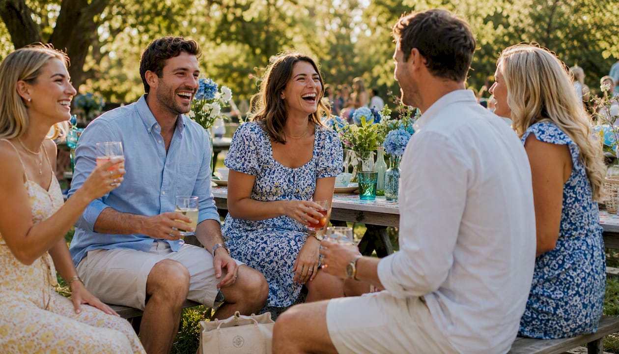 Guests enjoying a lively party celebration
