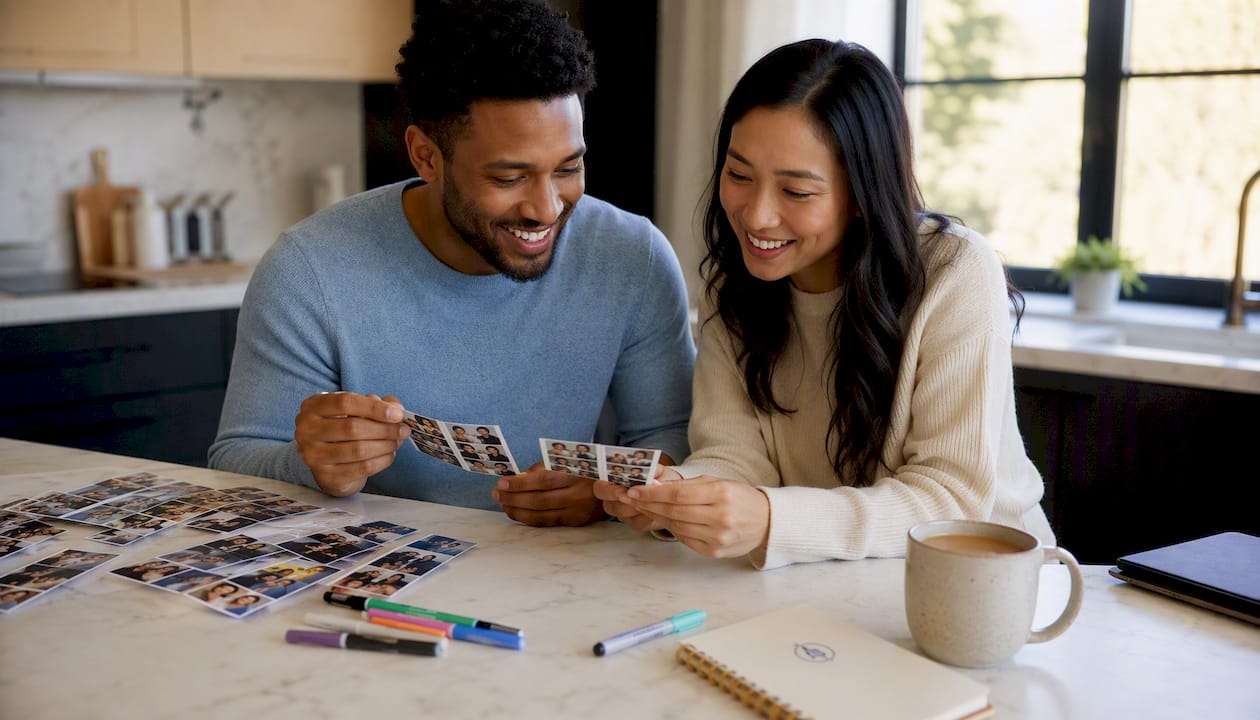 Event hosts handling photo print keepsakes