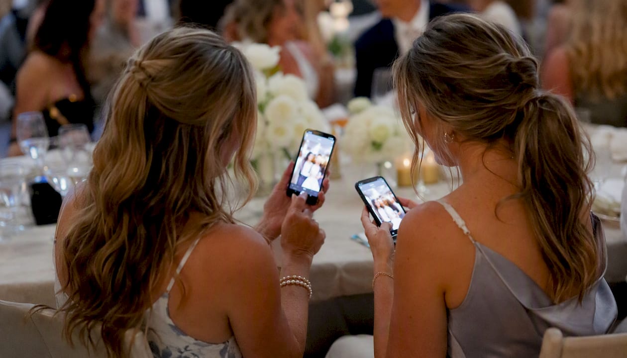 Guests sharing animated photo booth loops